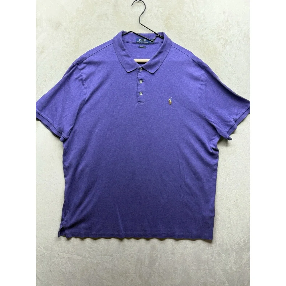 Polo Ralph Lauren Classic Fit Polo Shirt Men's XXL TTG Purple Flesh Pony Preppy